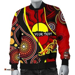 Custom Men's Bomber Jacket - Australia Aboriginal Dots With Didgeridoo