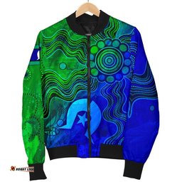 Aboriginal Men's Bomber Jacket , Torres Strait Islands Flag