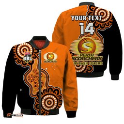 Custom Text And Number Perth Scorchers Cricket Bomber Jacket We Are The Champions Aboriginal Ver.01