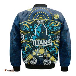 Titans Rugby Bomber Jacket Boomerang Indigenous Dots