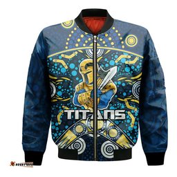 Titans Rugby Bomber Jacket Boomerang Indigenous Dots