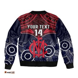Personalised Melbourne Football Bomber Jacket Go Demons Aboriginal Mix Polynesian Pattern
