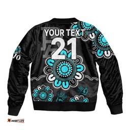 Custom Personalised AFL Port Adelaide Power 1870 Aboriginal Bomber Jacket