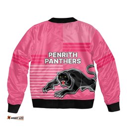 Penrith Panthers Rugby Bomber Jacket Proud The Panthers Comeback Pink