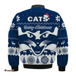 Cats Football Christmas Bomber Jacket Geelong Aboriginal Painting