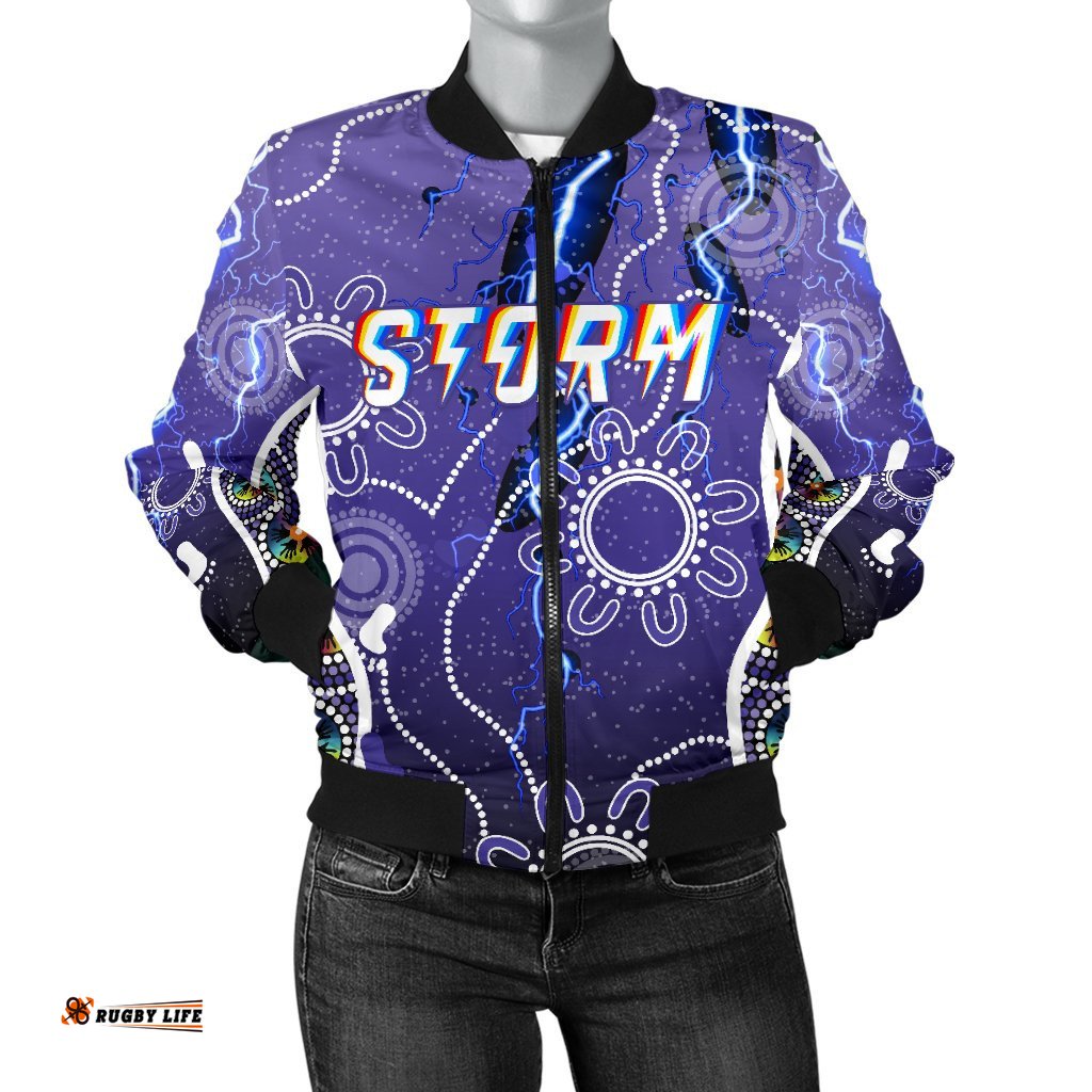 Melbourne Storm Women's Bomber Jacket Indigenous