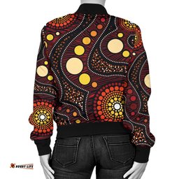 Aboriginal Women's Bomber Jacket - Aboriginal Art Ver01