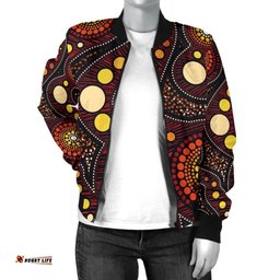 Aboriginal Women's Bomber Jacket - Aboriginal Art Ver01