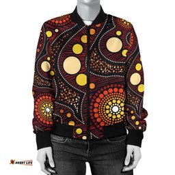 Aboriginal Women's Bomber Jacket - Aboriginal Art Ver01