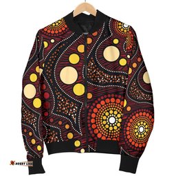Aboriginal Women's Bomber Jacket - Aboriginal Art Ver01