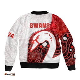 Swans Football Bomber Jacket Go Swannies Indigenous Art