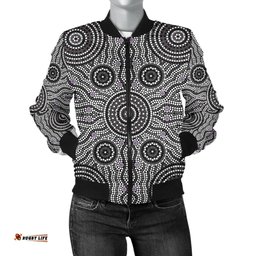 Bomber Jacket - Aboriginal Dot Painting Jacket Ver04 - Women
