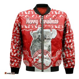 Custom Personalised Australian Koala Christmas Vibe With Aboriginal Dot Painting Style No1 Bomber Jacket