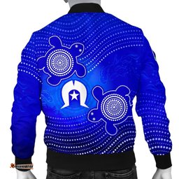 Custom Torres Strait Islanders Men's Bomber Jacket - Torres Symbol With Indigenous Turtle