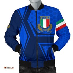 Italy Rugby Men's Bomber Jacket Gli Azzurri Vibes