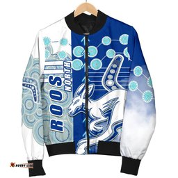 Melbourne Kangaroos Men Bomber Jacket Indigenous North - Roos