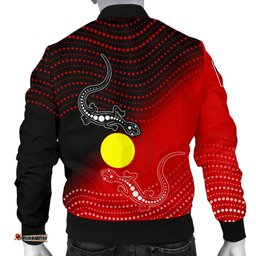 CustomAboriginal Men's Bomber Jacket - Two Indigenous Lizard