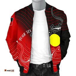 CustomAboriginal Men's Bomber Jacket - Two Indigenous Lizard