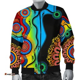Bomber Jacket - Aboriginal Jacket Blue Dream - Men