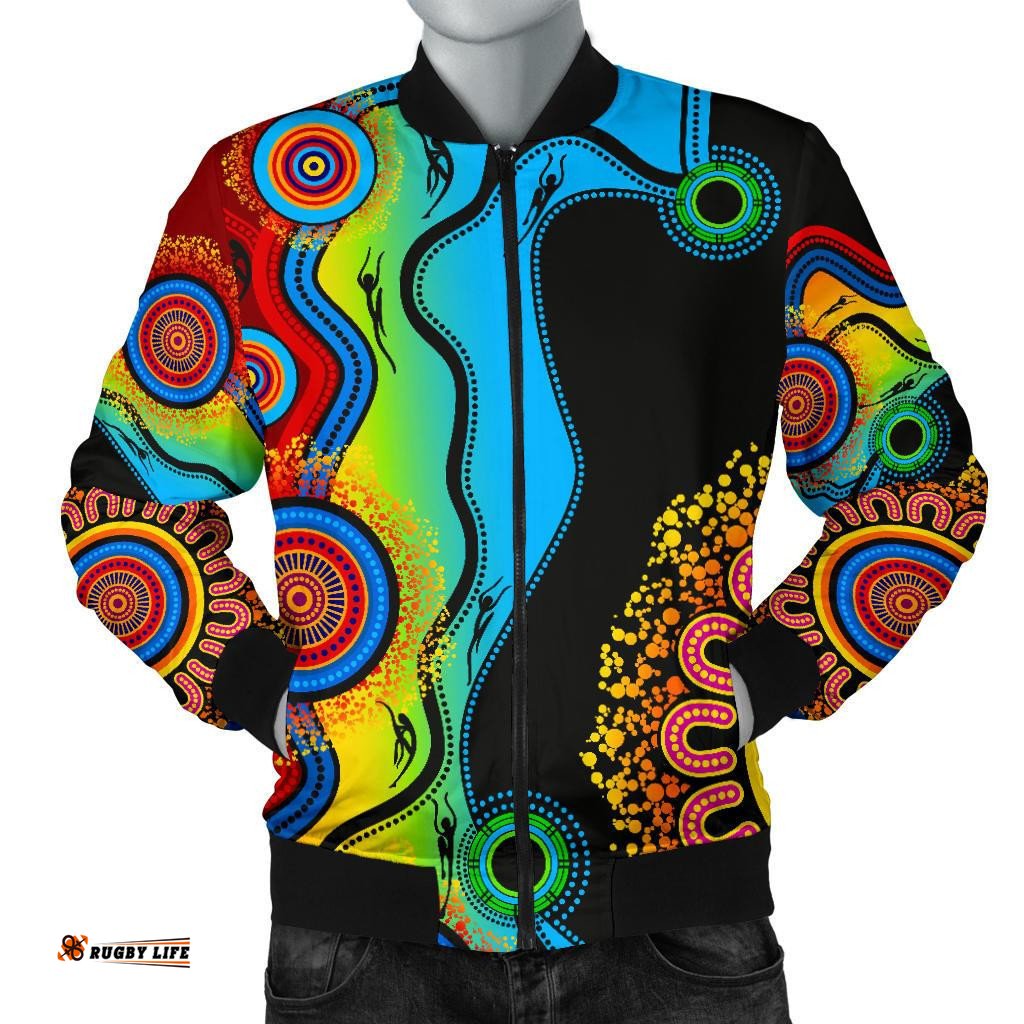Bomber Jacket - Aboriginal Jacket Blue Dream - Men