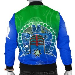 Personalised Men's Bomber Jacket - Torres Strait Symbol With Aboriginal Patterns