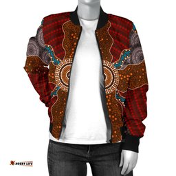 Bomber Jacket - Aboriginal Dot Painting Jacket Ver06 - Women