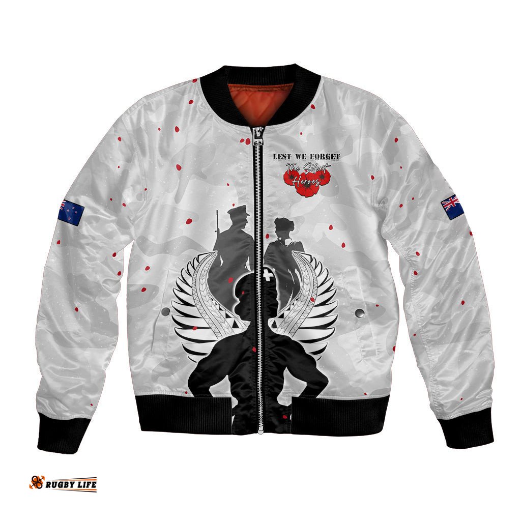 New Zealand ANZAC Day Bomber Jacket For The Nurse Lest We Forget