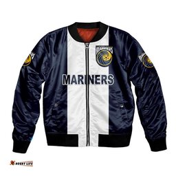 Custom Personalised Central Coast Mariners Bomber Jacket Soccer Club Original Style - Navy White