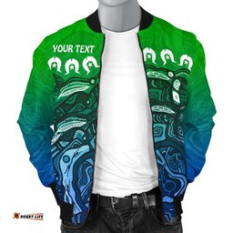 Custom Torres Strait Islands Men's Bomber Jacket - Blue