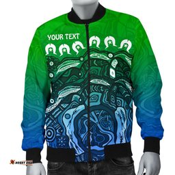 Custom Torres Strait Islands Men's Bomber Jacket - Blue