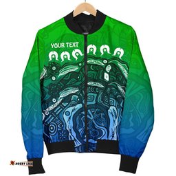 Custom Torres Strait Islands Men's Bomber Jacket - Blue