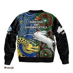 Rabbitohs Mix Eels Rugby Bomber Jacket Souths And Parra Indigenous