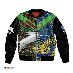 Rabbitohs Mix Eels Rugby Bomber Jacket Souths And Parra Indigenous