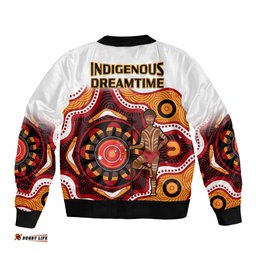 Australia Indigenous Rugby Bomber Jacket All Stars Aborigine Dreamtime White Version