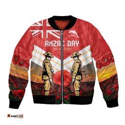Custom Dolphins Rugby ANZAC Day Bomber Jacket Soldiers Poppy Field 2024