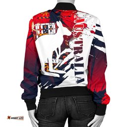 Bomber Jacket - Australian Coat Of Arms Jacket Kangaroo - Women - Great Aussie