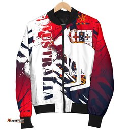 Bomber Jacket - Australian Coat Of Arms Jacket Kangaroo - Women - Great Aussie