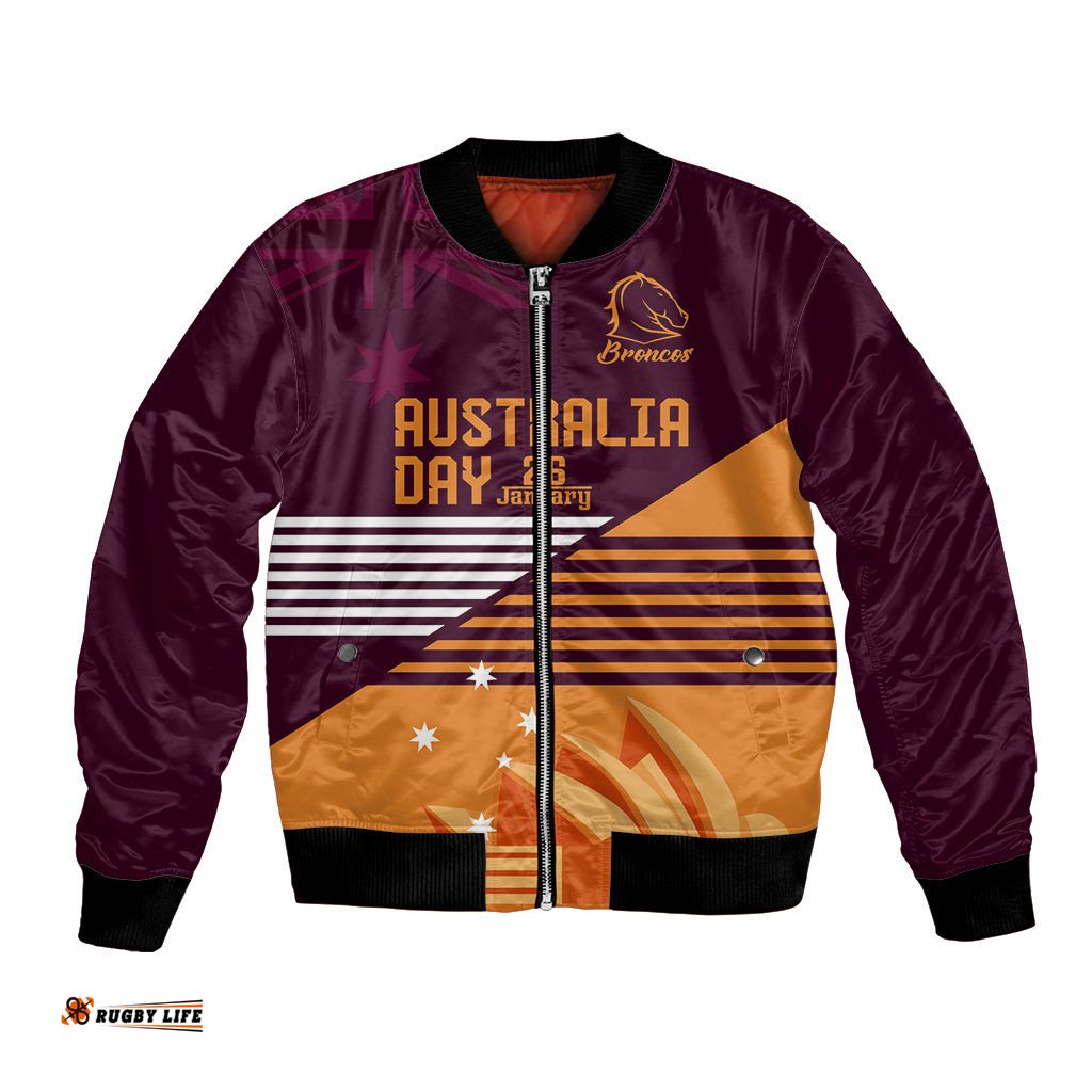 NRL Broncos Australia Day Custom Bomber Jacket Sydney Opera House Style