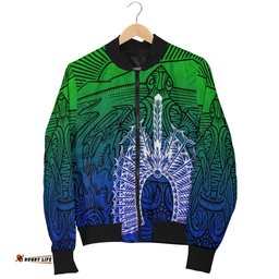 Torres Strait Islanders Men's Bomber Jacket - Turtle and Dhari Mask