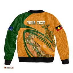 Personalised Aussie Wallabies Bomber Jacket Rugby World Cup Indigenous