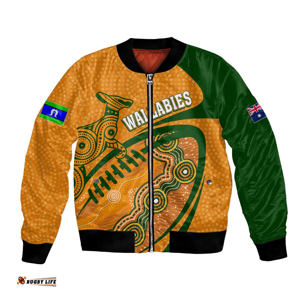 Personalised Aussie Wallabies Bomber Jacket Rugby World Cup Indigenous