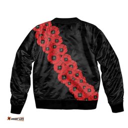 AFL Bombers Bomber Jacket Anzac Day Poppy Flowers Jersey