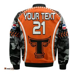 Dominican Toros De Este Baseball Stitches Bomber Jacket Orange