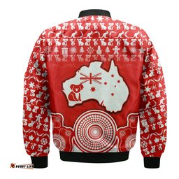 Australian Koala Christmas Vibe With Aboriginal Dot Painting Style No2 Bomber Jacket