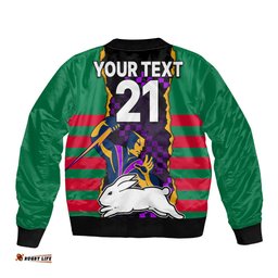 Custom Text And Number NRL Combine Rabbitohs and Storm Bomber Jacket