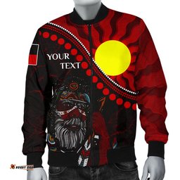 Custom Aboriginal Men's Bomber Jacket - Indigenous People And Sun