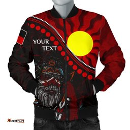 Custom Aboriginal Men's Bomber Jacket - Indigenous People And Sun