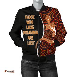 Aboriginal Personalised Women's Bomber Jacket - Indigenous Lizard Dreaming