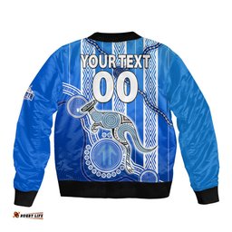 Custom Text And Number Kangaroos Indigenous Bomber Jacket North Melbourne Football