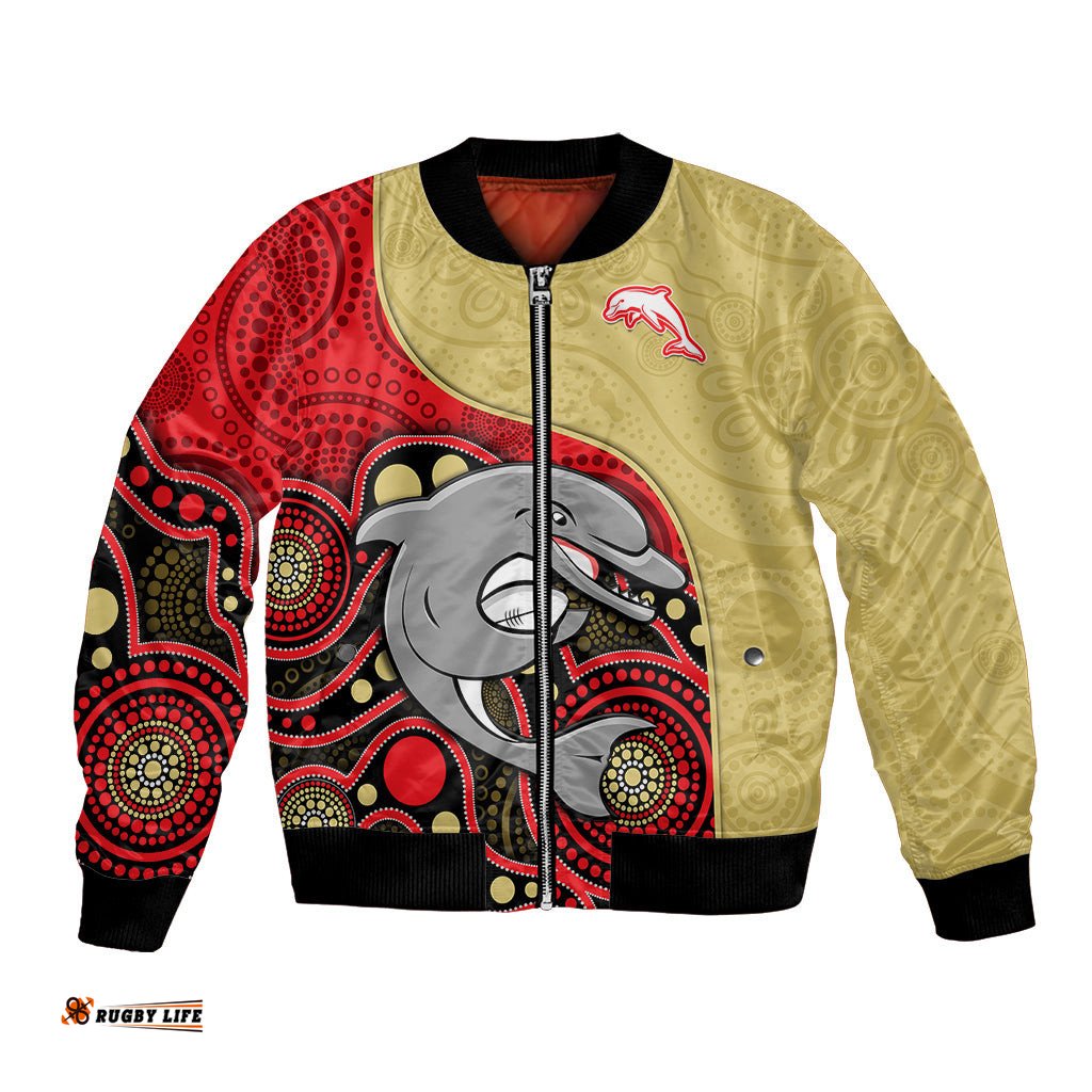 Dolphins Rugby Bomber Jacket Phins Up Indigenous Art